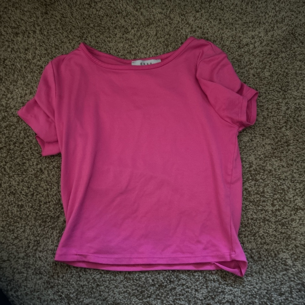 Gaze Pink Crop Top Casual Cotton Blend